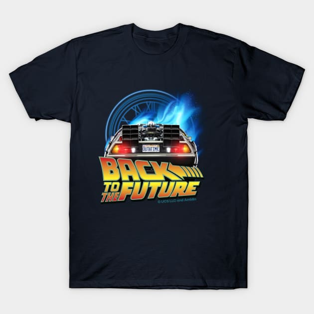 Back to the future Delorean teleport and clock tower. Perfect present for mom mother dad father friend him or her T-Shirt by SerenityByAlex